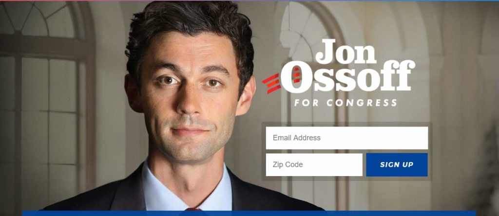 Home page for Jon Ossoff's website.