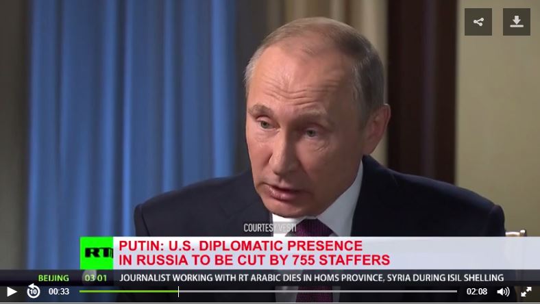 President Vladimir Putin on TV.