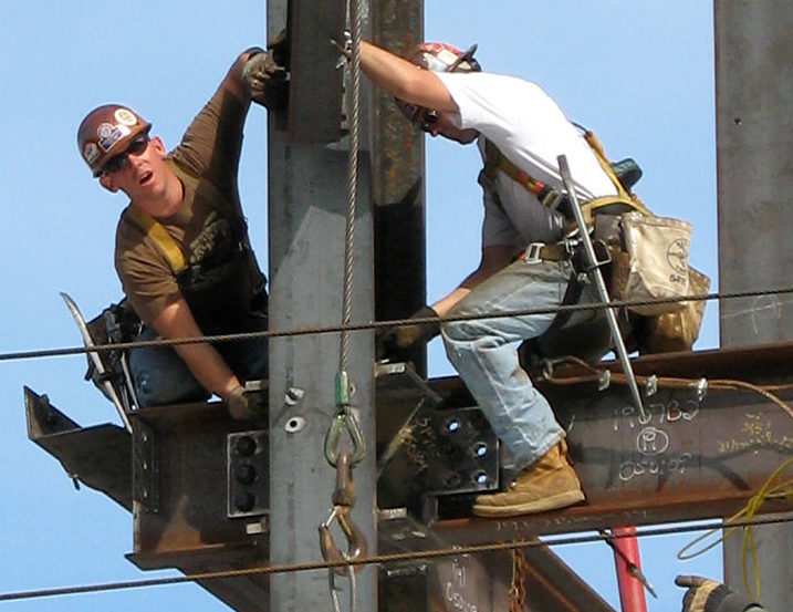 Ironworkers constructing a high rise.