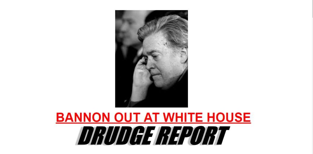Bannon Out of White House Image From Drudge Report