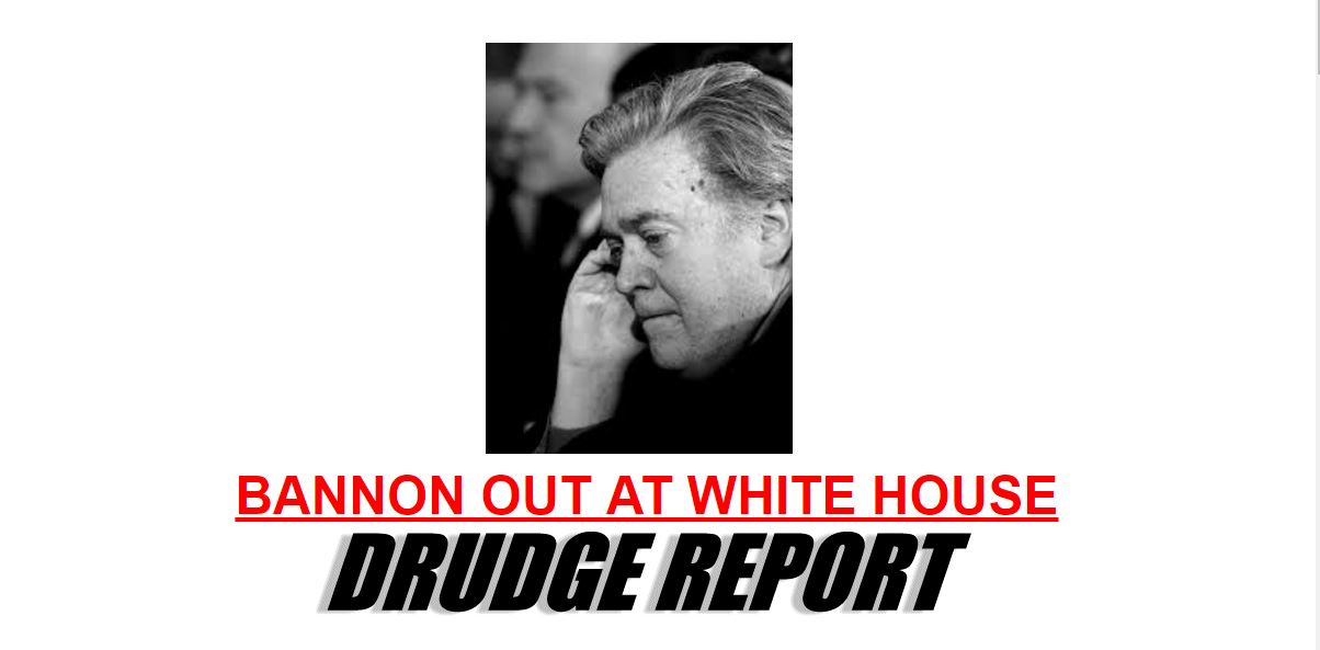 Bannon Out of White House Image From Drudge Report