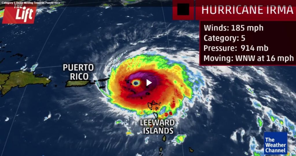 Satellite image of Hurricane Irma.