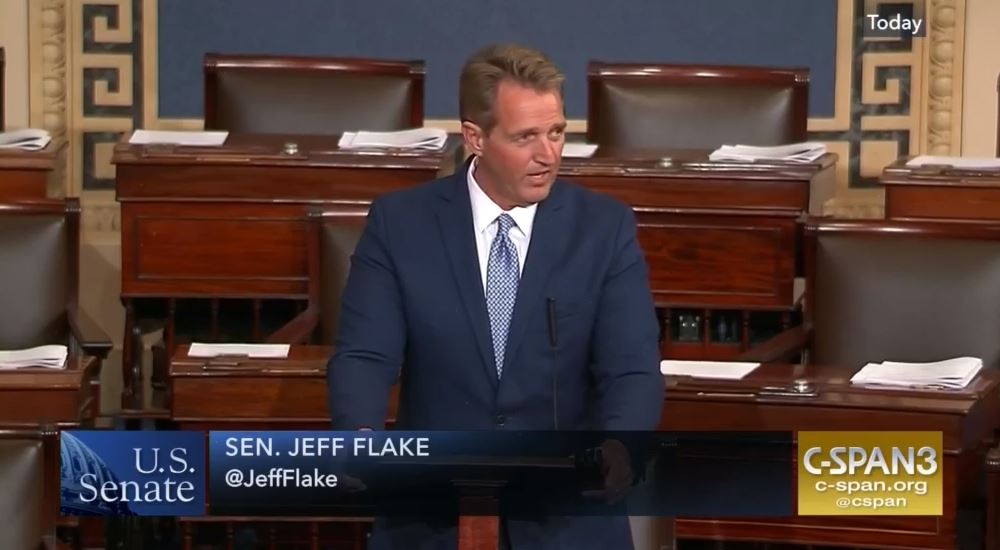 Jeff Flake delivers his anti-Trump speech.