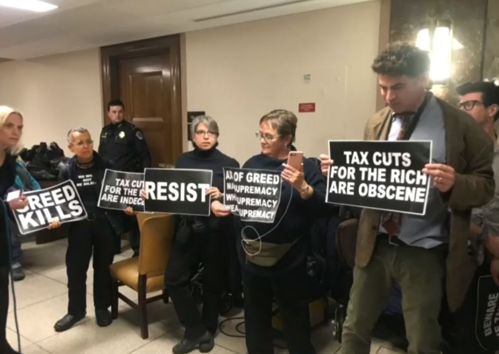 Senators Move Closer to Tax Vote Protest at the Tax Budget Committee.