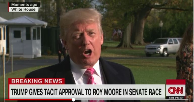 Trump speaks about Roy Moore on CNN.