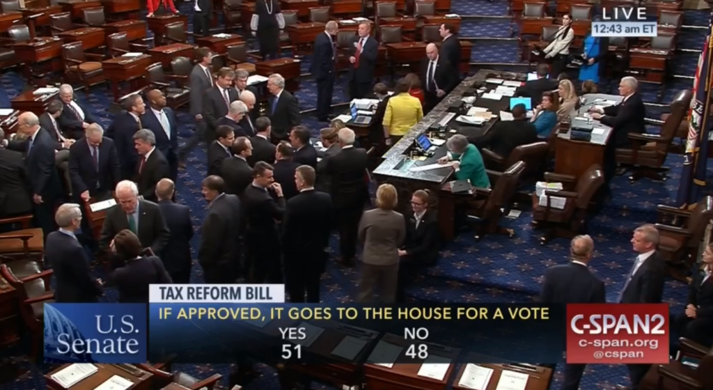 Senate tax vote.