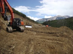 Construction of road and methane venting pad above the Arch Coal's West Elk mine, near the Sunset Roadless Area. U.S. Forest Service photo.