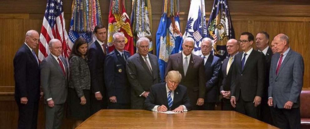 President Donald Trump and His staff