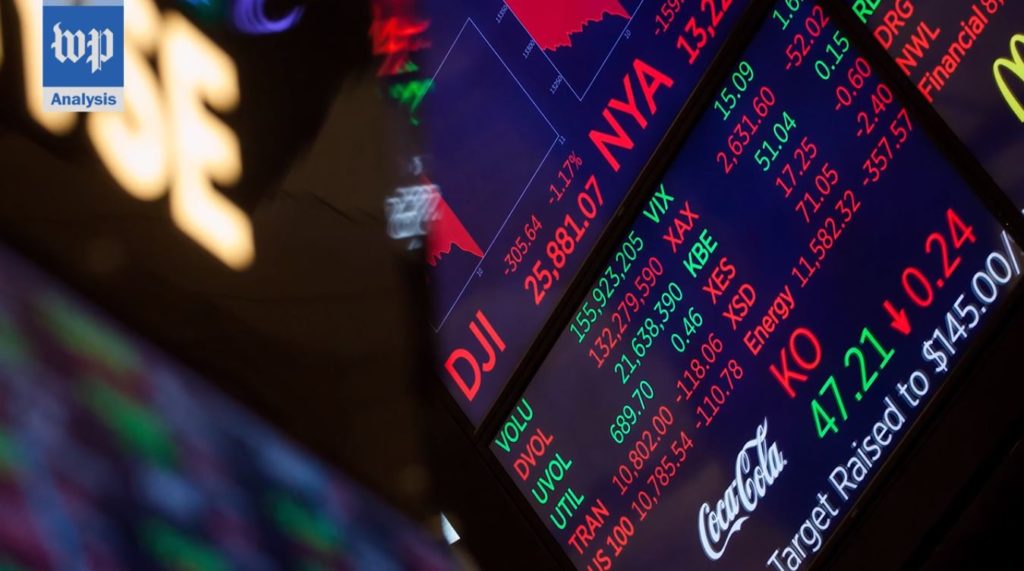 Photo of the NYSE falling recently.