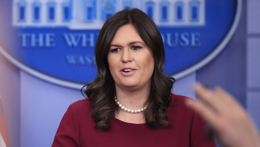 Sarah Sanders at the podium