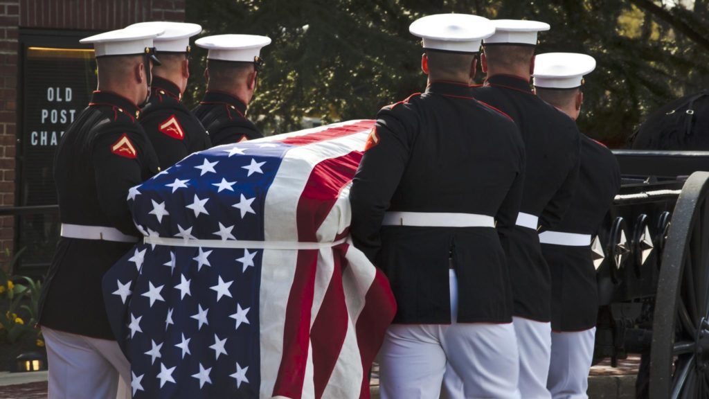 A military funeral with full honors