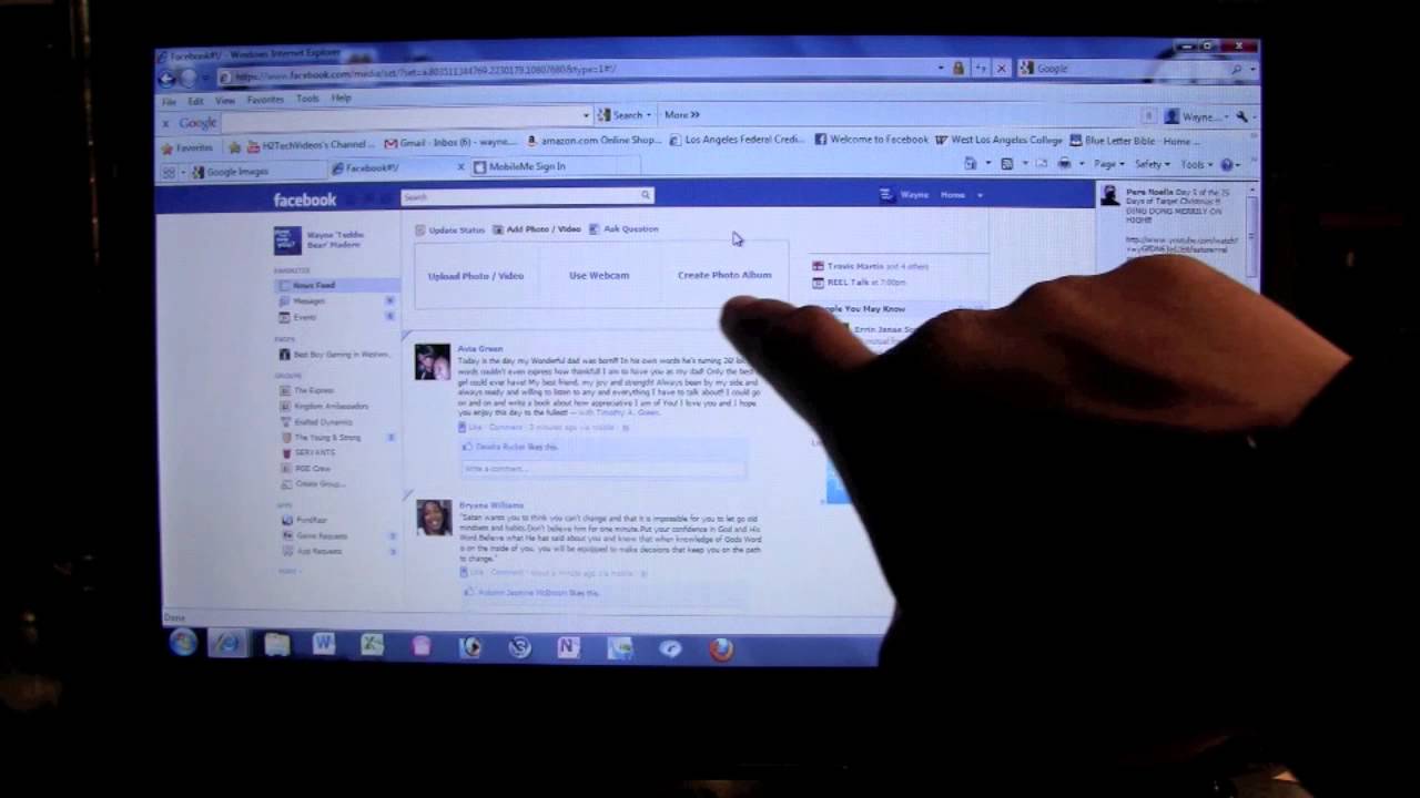 Picture of a Facebook screen