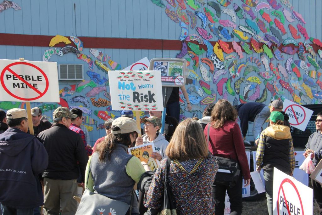 EPA and Army Corps Stifle Opposition to Controversial Alaska Mining Project Pebble Mine protest picture.