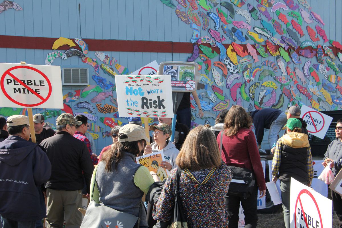 Pebble Mine protest picture.
