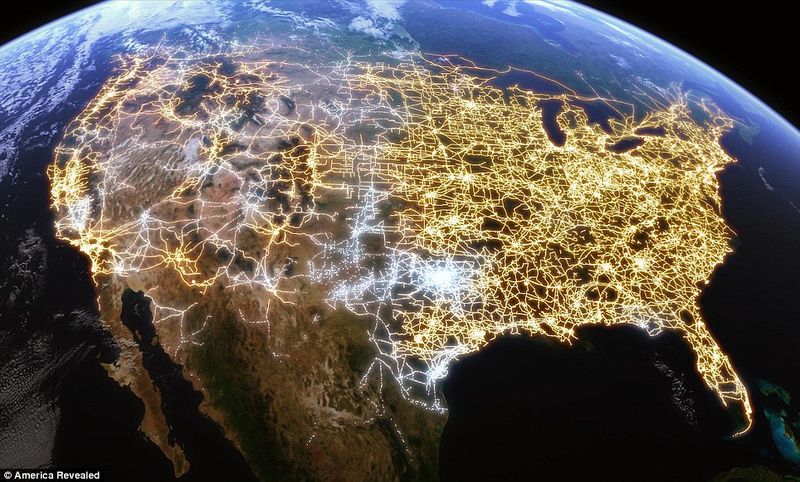 A visualization of the US power grid