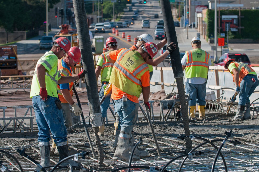 Construction workers on site