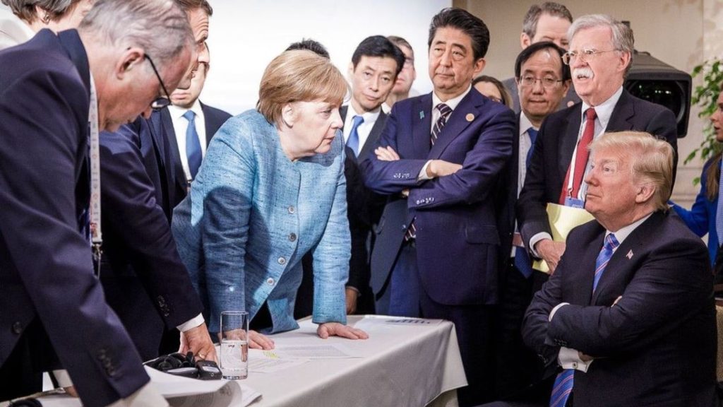 World Leaders stare down Trump at the G7 Summit.