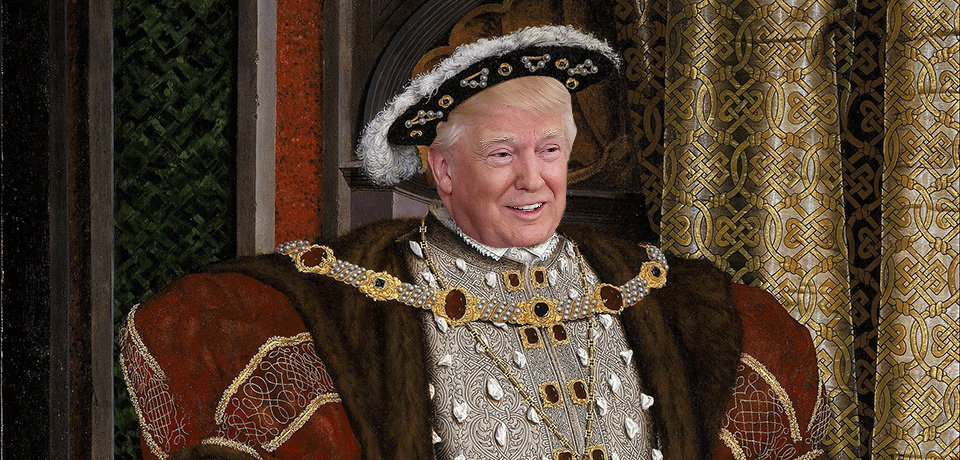 Trump dressed up as King Henry the VII