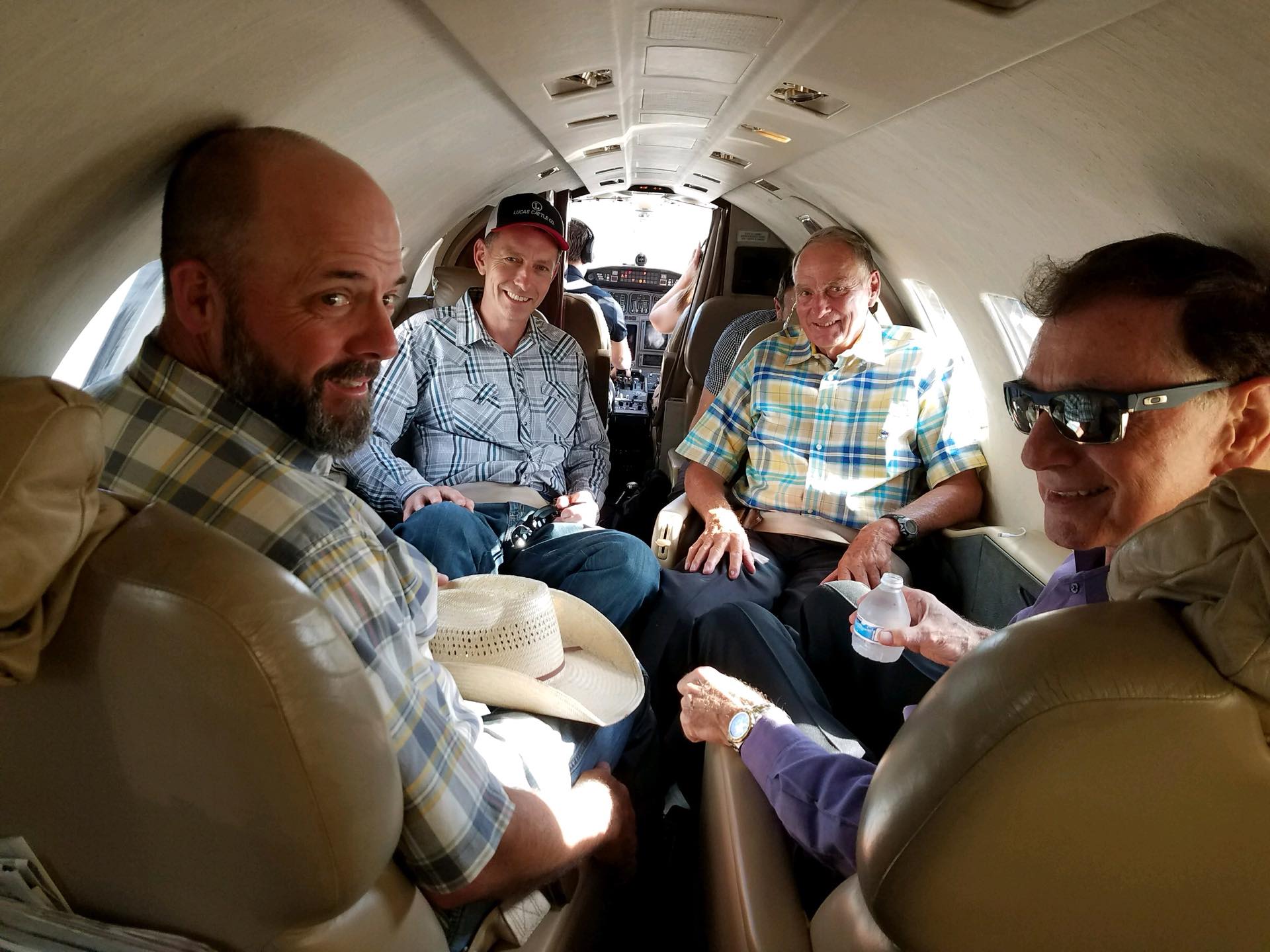The Hammond Family in an airplane