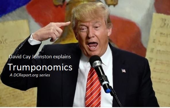 Picture of Donald Trump with the caption Trumponomics.