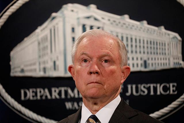 Justice Department head Jeff Sessions.
