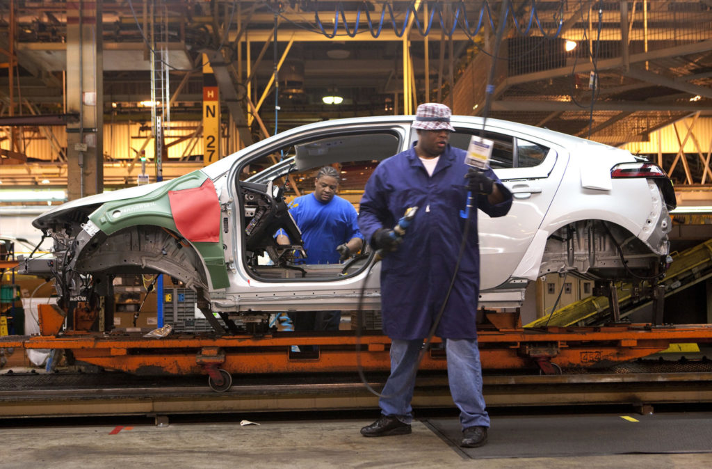 Chevy Volt being built in Detroit.