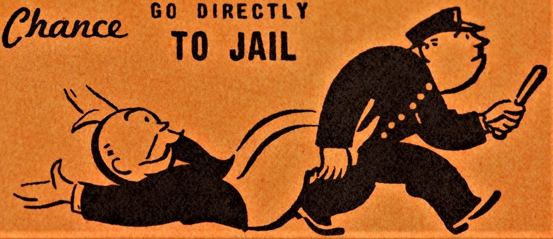 Go To Jail Card from Monopoly.