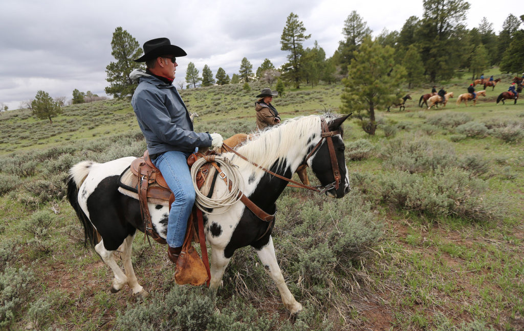 Interior Secretary Ryan Zinke on horseback.