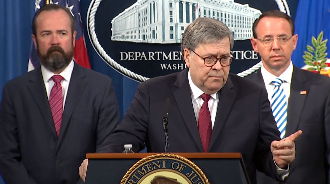 Bill Barr at press conference