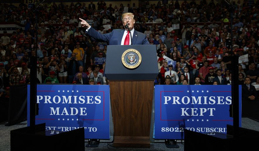 President Donald Trump at a re-election rally