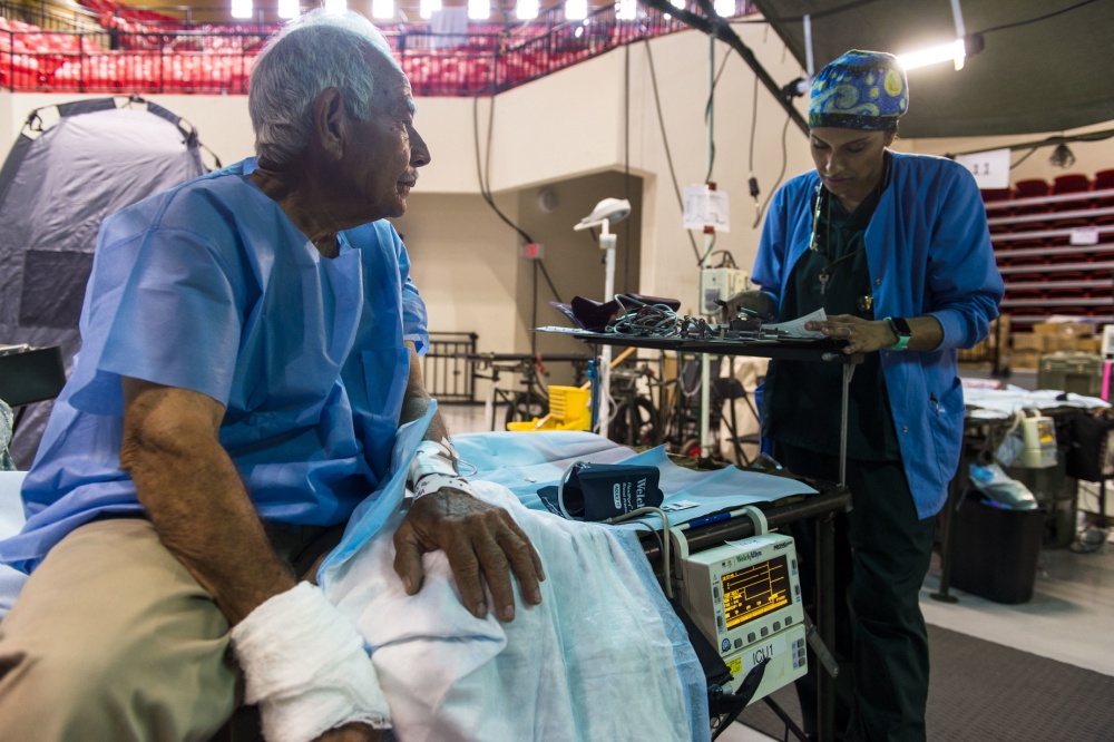 Puerto Rican resident prepping for hand surgery.