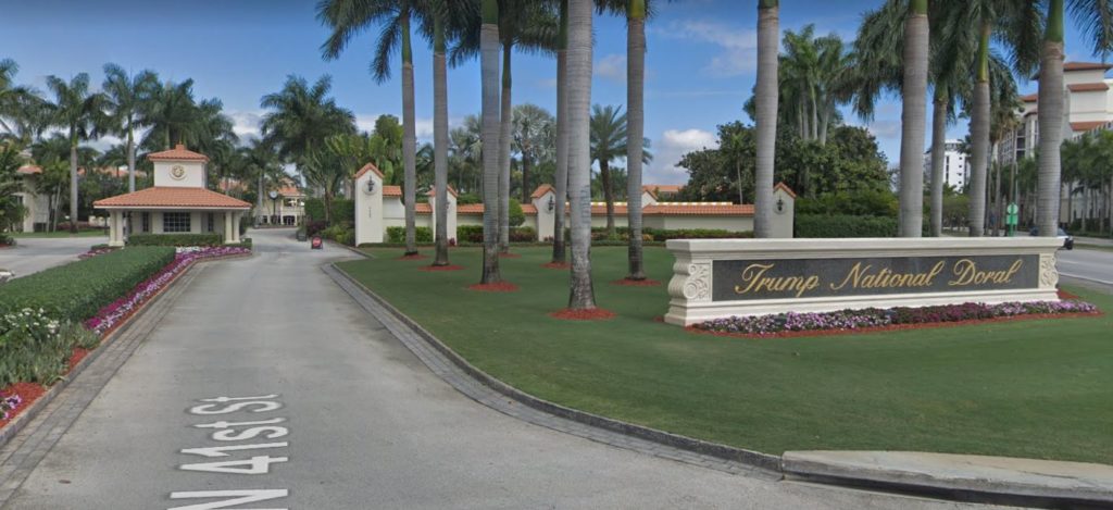The entrance to Trump's Miami resort.