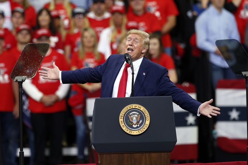 President Trump at a Minnesota Rally.