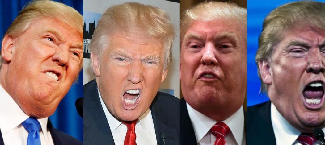 Trump making crazy faces.