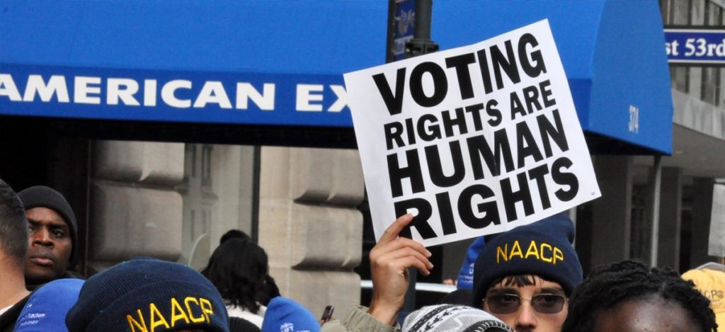 Voting Rights Protest sign.