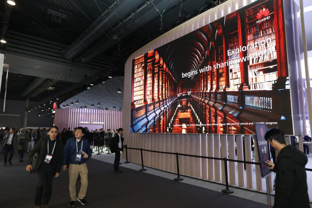 Huawei booth at the 2019 Mobile World Congress.