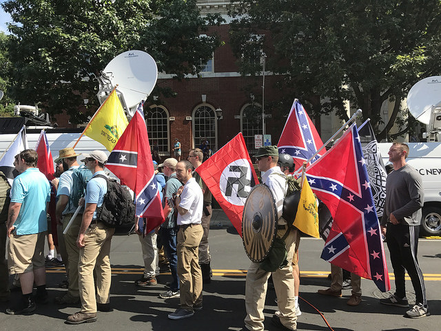 Acts of Violence: Members of far-right groups at the Charlottesville "Unite the Right" rally in August 2017.