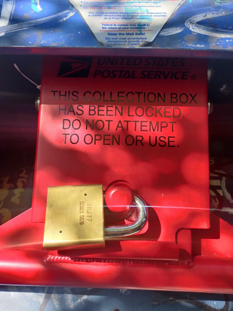 USPS Leaders Can’t Keep Trump’s Lies, Or Their Own Stories, Straight USPS: A Locked Mailbox