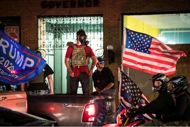 Right-Wing Trump Supporters Brandish Guns to Intimidate Anti-Trump, BLM Protesters.