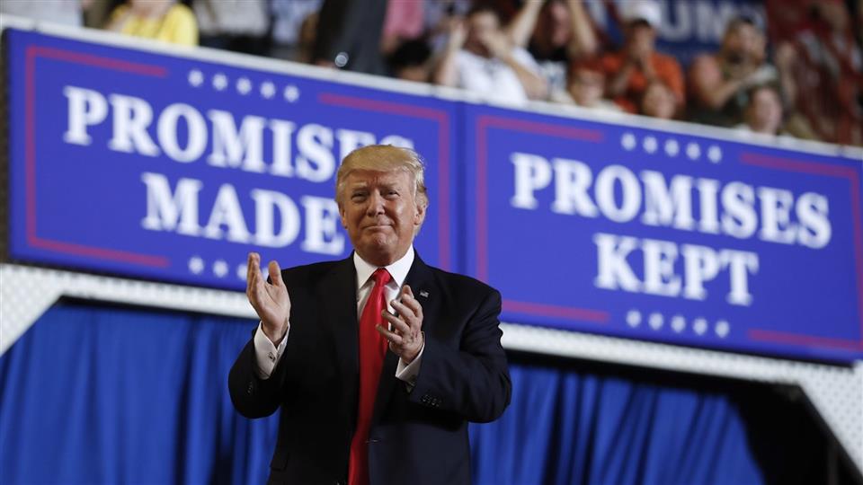 Promises Trump Has Not Kept. Trump at a Rally.