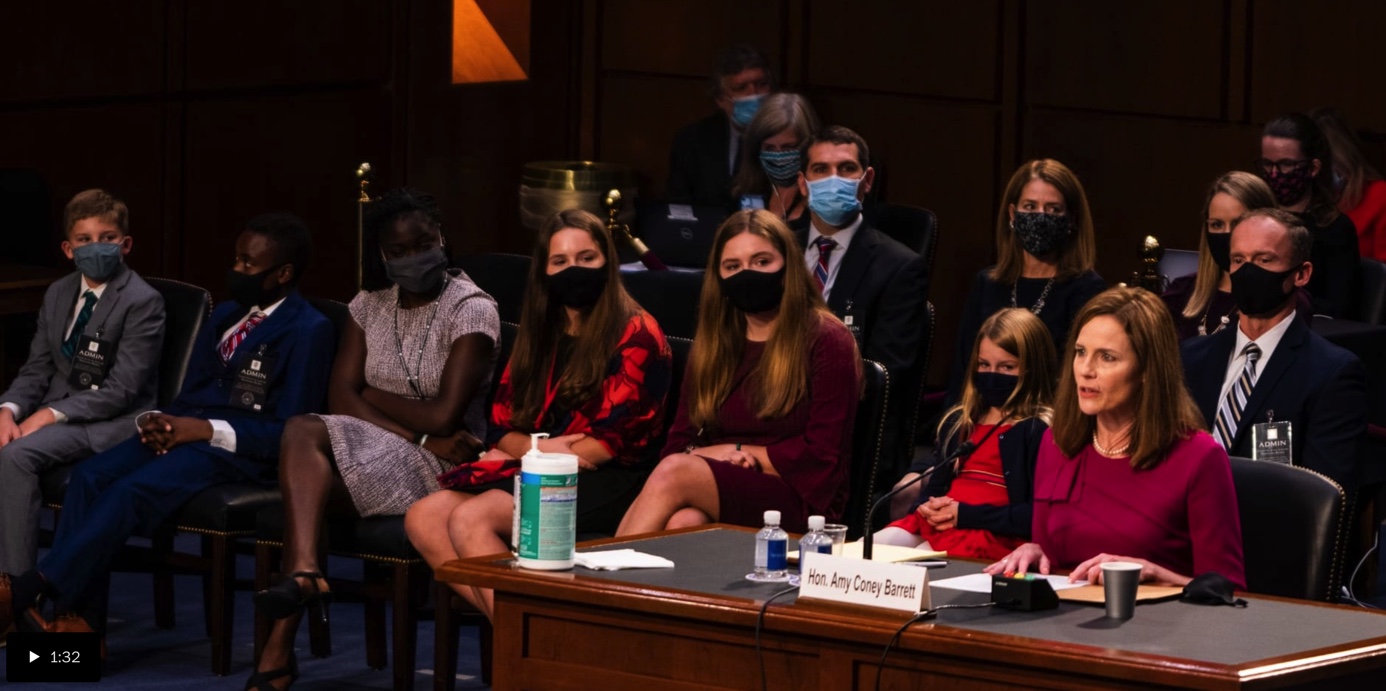 Amy Coney Barrett with children Senate Judiciary