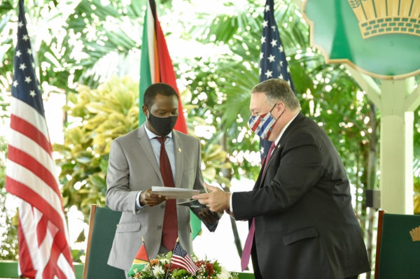 Mike Pompeo in Guyana.