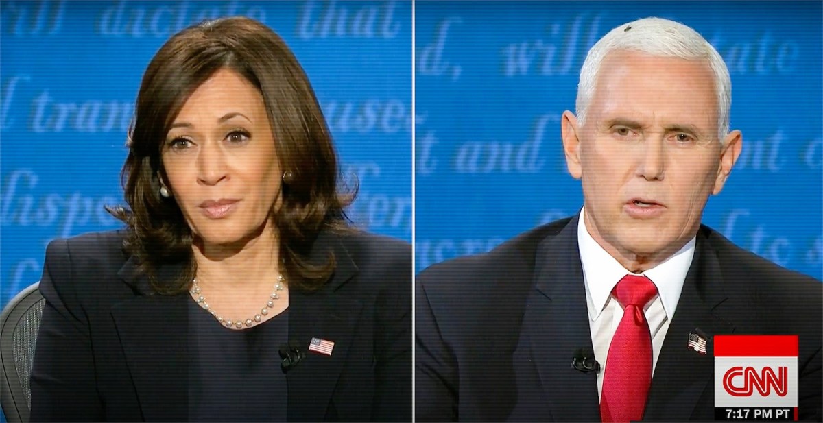 Pence-Harris Debate: Screenshot with Fly.