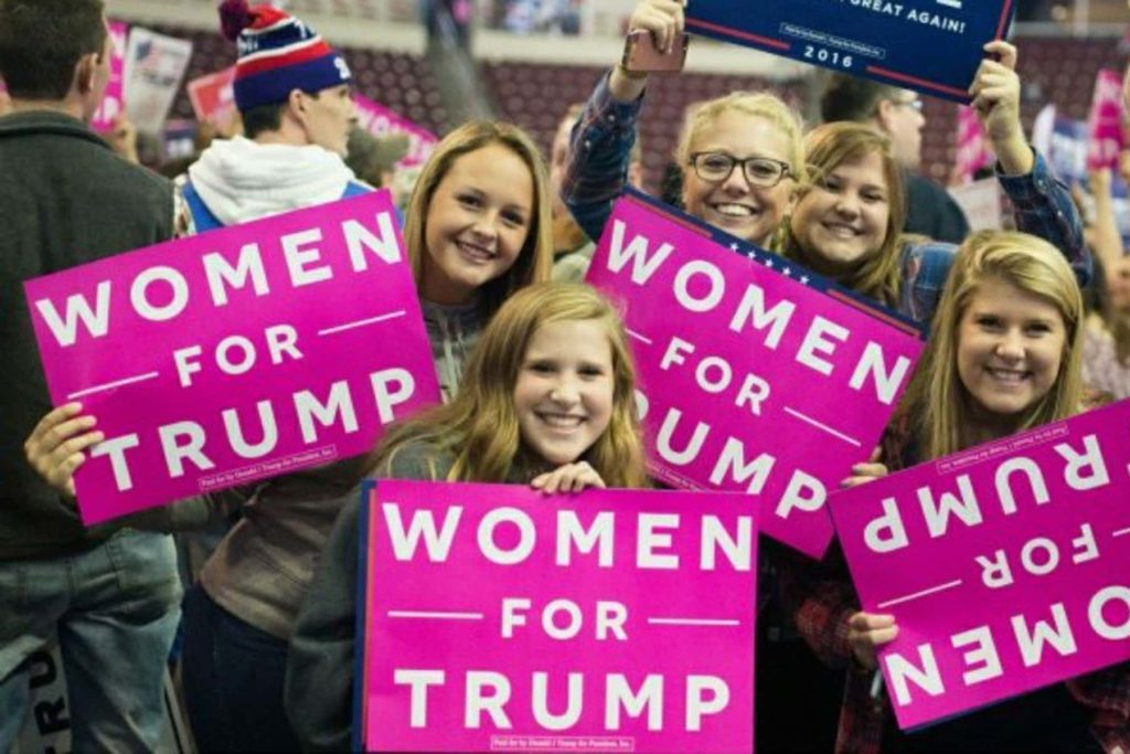 White Women with women for Trump signs.