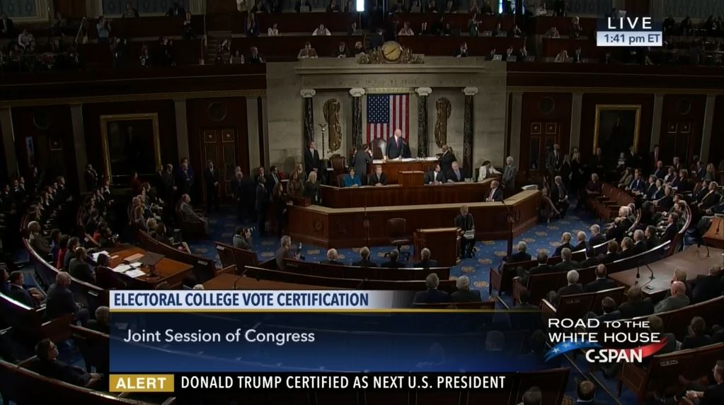 Electoral College: electoral vote certification 2017.