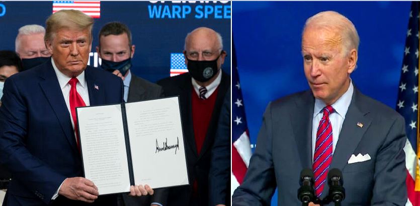 Vaccine Summit: Trump and Biden at their respective healthcare meetings.