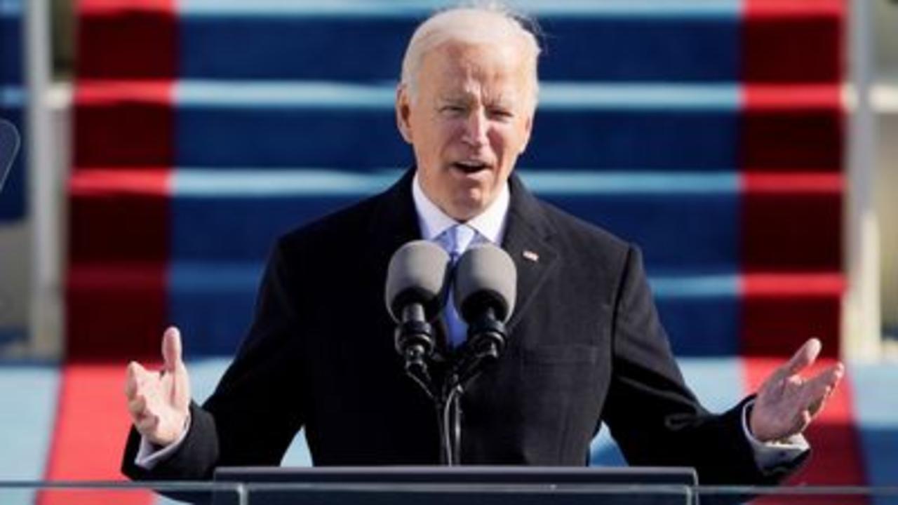 President Joe Biden at his inauguration.