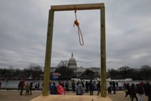 Trump's Mob: A gallows raised on the west side of the Capitol on Wednesday. (AFP) AFP