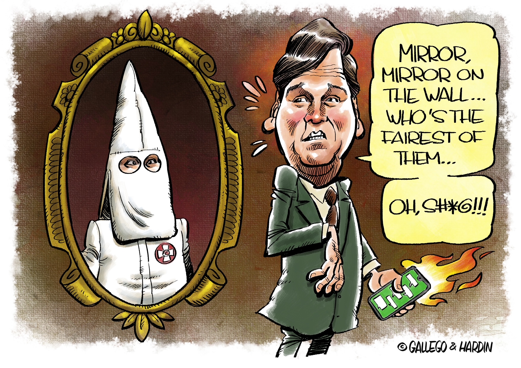 tucker carlson political cartoon