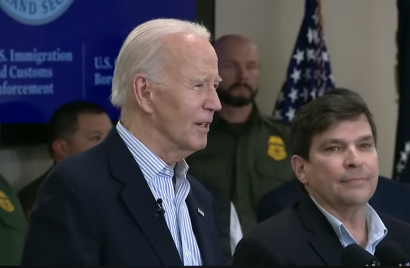 President Joe Biden stands alongside officials addressing federal disaster response efforts after Hurricanes Helene and Milton.